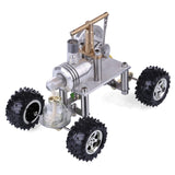 Stirlingkit Balance Type Single Cylinder Hot Air Stirling Engine Powered Modified 4-Wheeled Car Model Physical Experiment Lab Toy, view 5