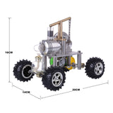 Stirlingkit Balance Type Single Cylinder Hot Air Stirling Engine Powered Modified 4-Wheeled Car Model Physical Experiment Lab Toy, view 6