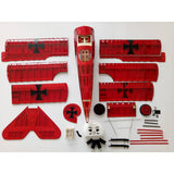 Stirlingkit Balsa Wood RC Biplane Electric Trainer Fixed-wing Aircraft Assembly 770mm ARF - Red, view 2