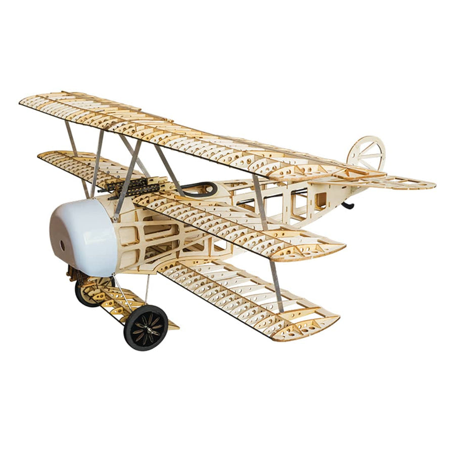 Stirlingkit Balsa Wood Triplane Assembly Electric Fixed-wing Aircraft Trainer KIT 770mm