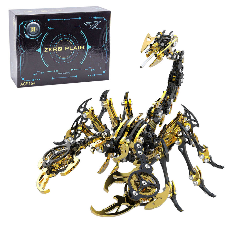 Stirlingkit Black & Golden 3D Stainless Steek DIY Scorpion Metal Model Kits