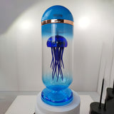 Stirlingkit Blue Mechanical Capsule Jellyfish Model Artistic with Glass Cover, view 2