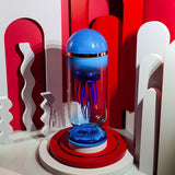 Stirlingkit Blue Mechanical Capsule Jellyfish Model Artistic with Glass Cover, view 4