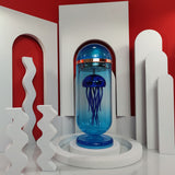 Stirlingkit Blue Mechanical Capsule Jellyfish Model Artistic with Glass Cover, view 6