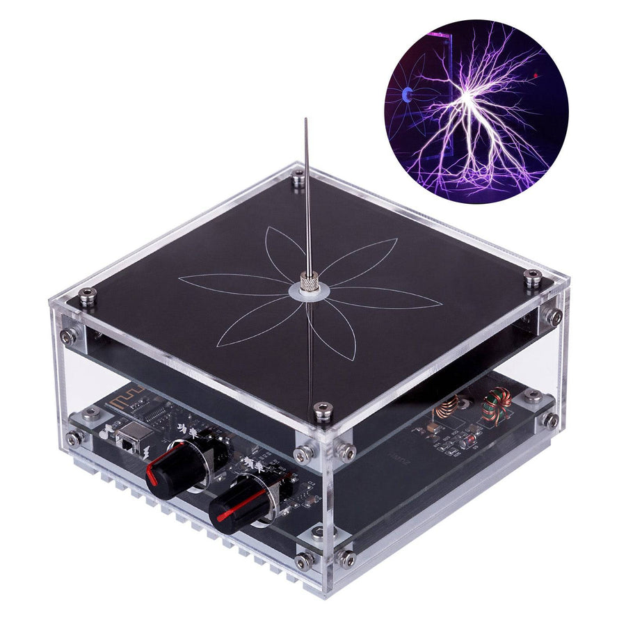 Stirlingkit Bluetooth Musical Tesla Coil High Frequency Arc Lighter Impulse Generator with 48V2A Power Supply