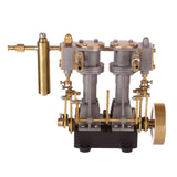 Stirlingkit Brass 2 Cylinders Mini Reciprocating Steam Engine with Reversing Gear for RC Ship Boat, view 2