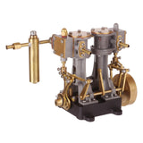 Stirlingkit Brass 2 Cylinders Mini Reciprocating Steam Engine with Reversing Gear for RC Ship Boat, view 3