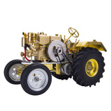 Stirlingkit Brass Gas Powered Roller Tractor Vehicle Model with Mini Horizontal Water-cooled Engine, view 6