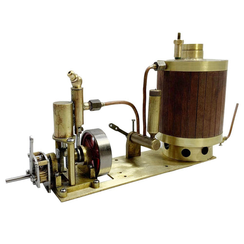 Stirlingkit Brass Single-cylinder Mini Steam Engine Set with Gearbox Boiler for 50cm RC Ship