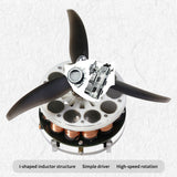 Stirlingkit Brushless DC Propeller Motor 12N14P 3-Blade Electromagnetic Coil Motor 1000-1500r/min, view 3