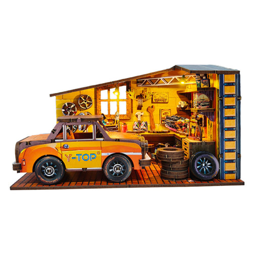 Stirlingkit Build Your Own Car Garage 3D Wooden DIY Model Building Kits 200+PCS
