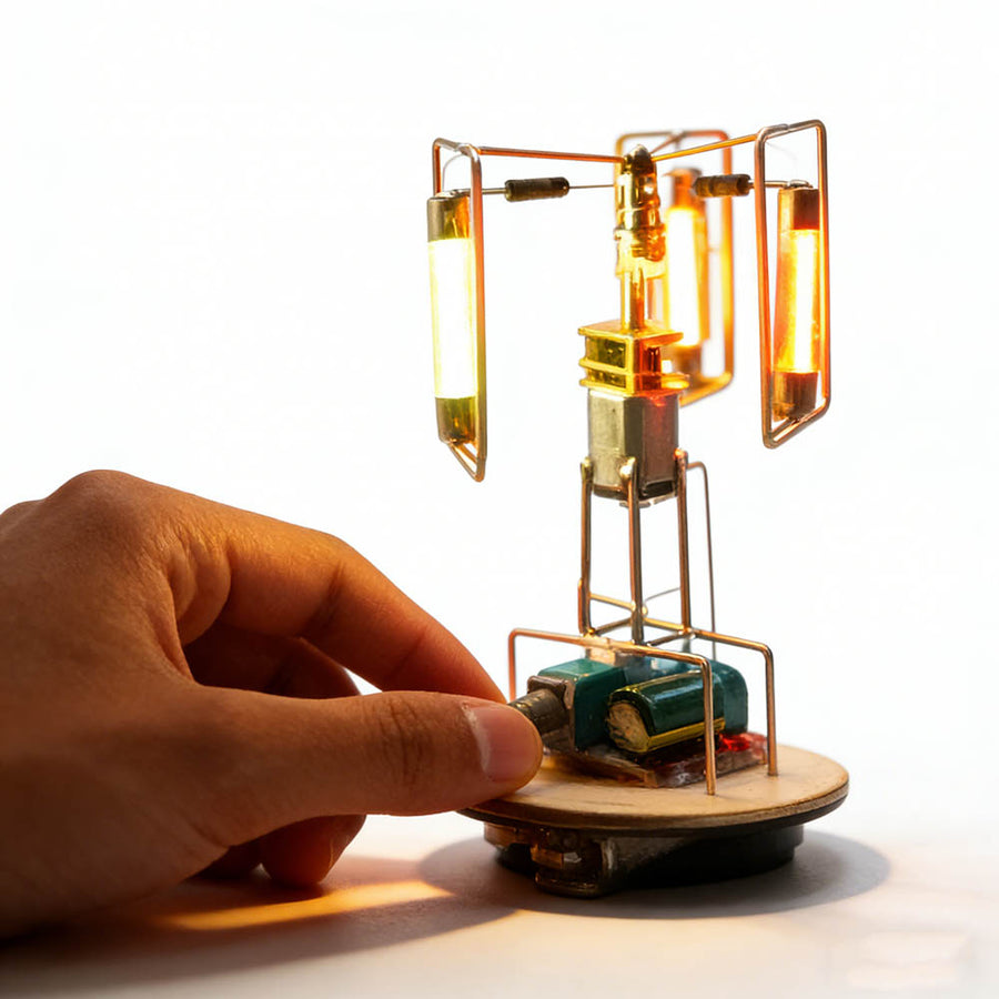 Stirlingkit Build Your Own Rotatable Edison LED Light Tower Lamp Circuit Sculpture Model Kits