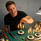 Stirlingkit Build Your Own Rotatable Edison LED Light Tower Lamp Circuit Sculpture Model Kits, view 3