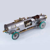 Stirlingkit Bullet-shaped Steam Car Classic Vehicle Model Kit with V4 Steam Engine Gearbox Boiler Handmade, view 3