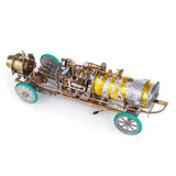 Stirlingkit Bullet-shaped Steam Car Classic Vehicle Model Kit with V4 Steam Engine Gearbox Boiler Handmade, view 5