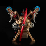 Stirlingkit Car Engine Model All-metal Mini Manual Assembly V2 Double-cylinder Toy Collection Decoration, view 6