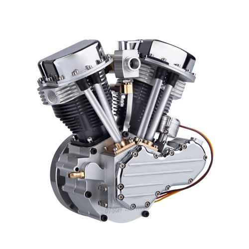 Stirlingkit CISON FG-VT9 25cc V-twin V2 Engine Four-stroke Air-cooled Motorcycle RC Gasoline Engine