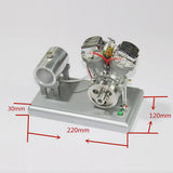 Stirlingkit CISON FG-VT9 V2 9cc Four-Stroke Gasoline Engine Model with Metal Base Fuel Tank Full Set, view 6