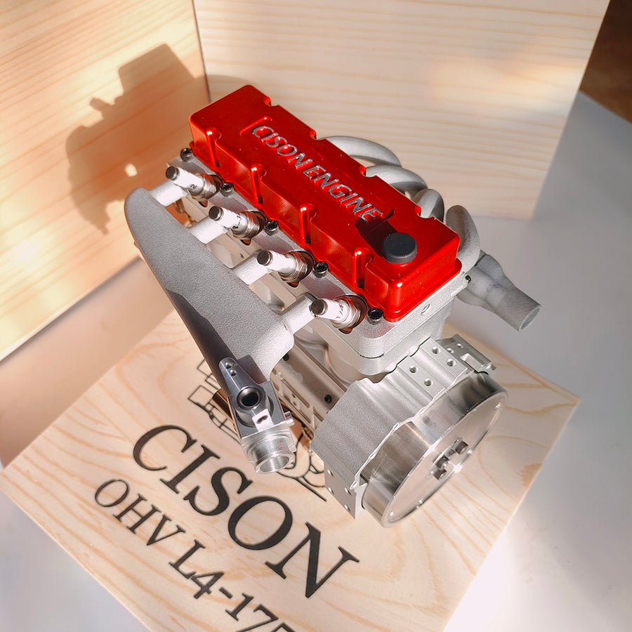 Stirlingkit CISON L4-175 17.5cc Miniature OHV Four-cylinder Four-Stroke Engine Kits that Runs on Gas for RC Cars Ships