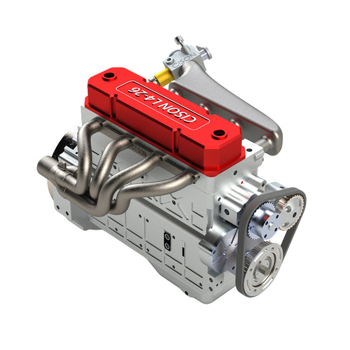 Stirlingkit CISON L4-205-OHV 20.5cc Gas Powered Inline Four 4-Stroke Water-Cooled Engine Model with 4-1 Exhaust Header