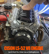 Stirlingkit CISON LS-52 Mini V8 Engine Model Kit – 1/5 Scale 52cc Water-Cooled 4-Stroke Gasoline OHV V8 Engine DIY Kit, view 6
