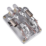 Stirlingkit Custom 2 Cylinders Hot Air Stirling Engine Model Generator with Voltage Meter & LED Lamp Bead, view 3