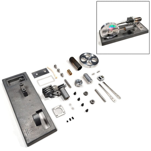 Stirlingkit Custom Assembly γ-Type DIY Luminous Flywheel Stirling Engine Kit Experiment Toy