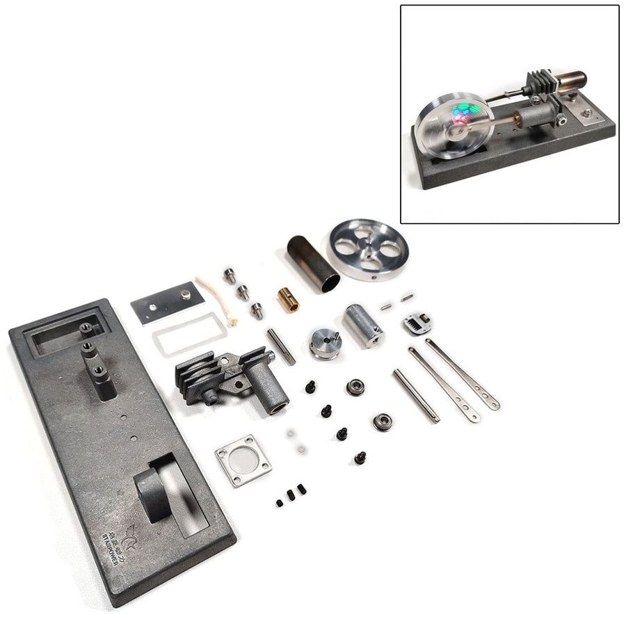 Stirlingkit Custom Assembly γ-Type DIY Luminous Flywheel Stirling Engine Kit Experiment Toy