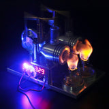 Stirlingkit Custom Stirling Engine 2 Cylinders Hot Air Generator Model with Voltage Meter LED Bulb Science Experiment Educational Toy, view 2