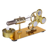 Stirlingkit Customized Golden Single Cylinder Stirling Engine Model with Luminous Gyroscope Physical Experiment, view 2