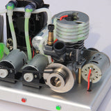Stirlingkit Desktop Power Station with Single Cylinder Water-Cooled Nitro Engine Generator & Digital Gauge, view 5