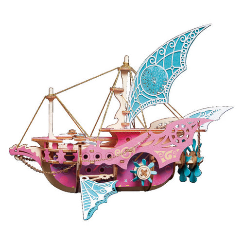 Stirlingkit DIY Arabian Spaceship Steampunk Wooden Puzzle Toy Model 300+PCS