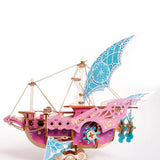 Stirlingkit DIY Arabian Spaceship Steampunk Wooden Puzzle Toy Model 300+PCS, view 4