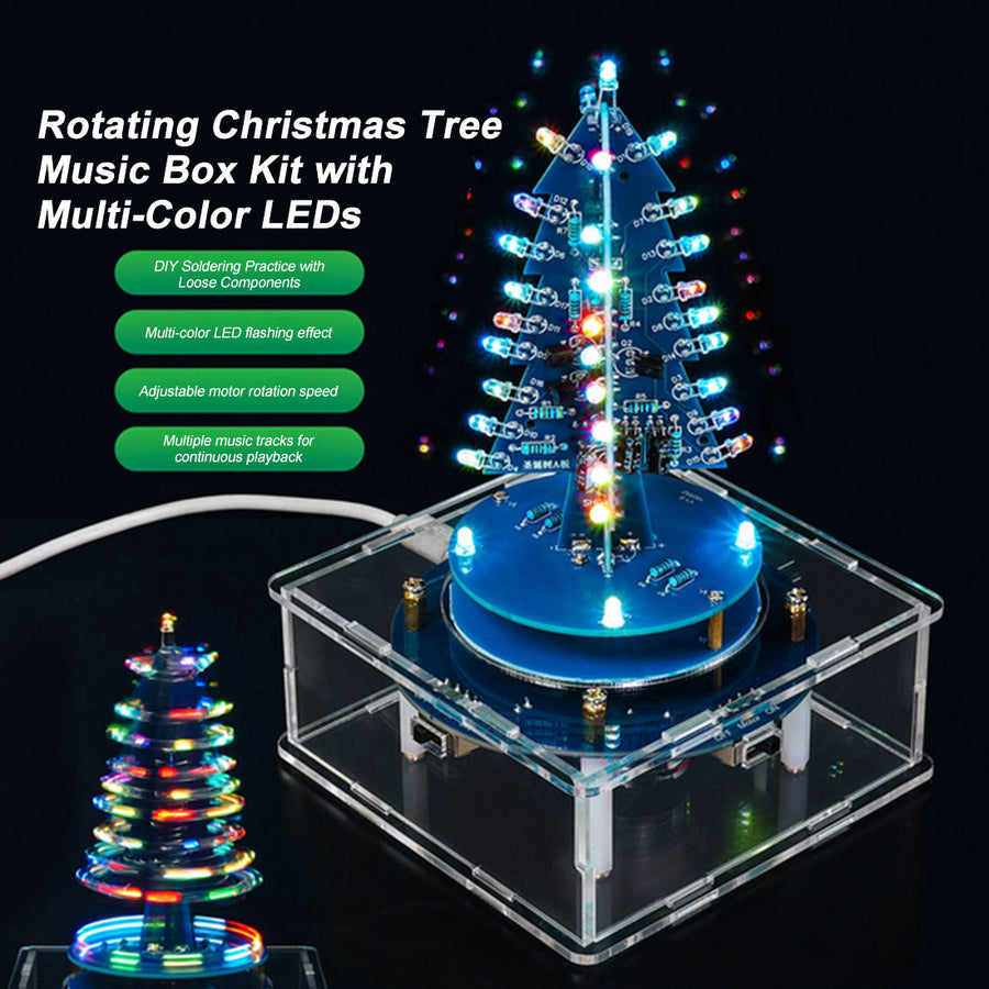 Stirlingkit DIY Electronic Christmas Tree Kit Music Box