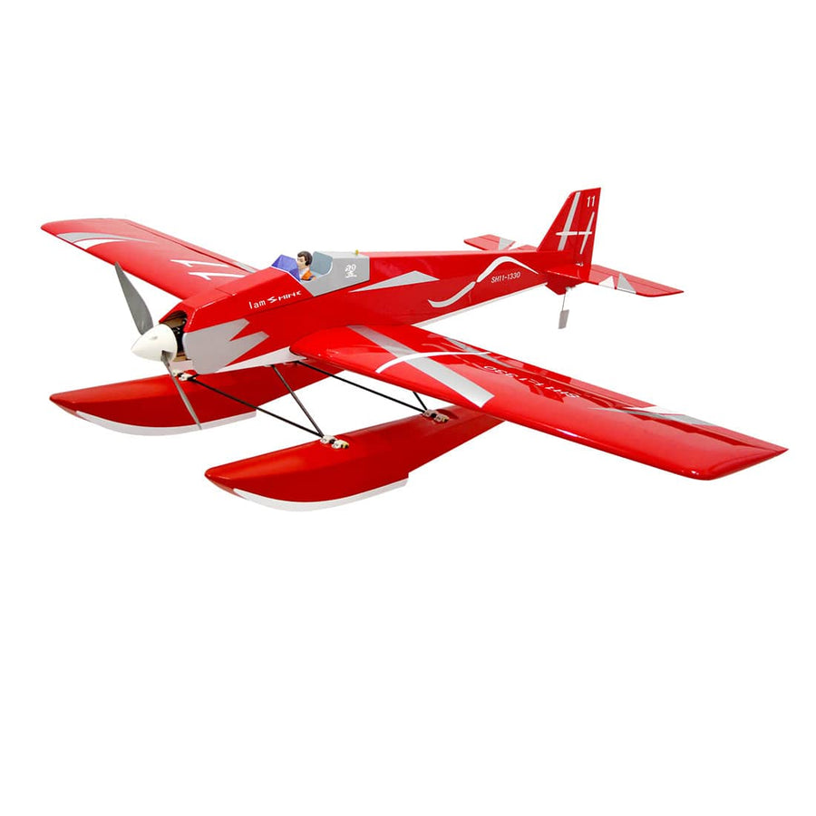 Stirlingkit DIY Gas Powered 1330mm Wingspan Seaplane Balsa Wood Airplane Assembly KIT - Red