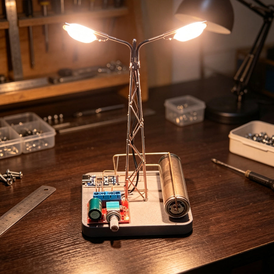 Stirlingkit DIY Mini Dual-Head Edison LED Street Lamp Circuit Sculpture