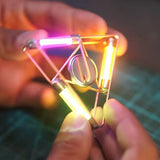 Stirlingkit DIY Mini LED Glowing Triangle Lamp Copper Wire Light Circuit Sculpture, view 4