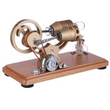 Stirlingkit DIY γ-shape Assembly  Retro Stirling Engine Kit Generator Sterling Model with LED Light Science Educational Toy, view 4
