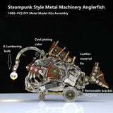 Stirlingkit DIY Steampunk Style Metal Anglerfish Model Kits 1000Pcs+, view 6
