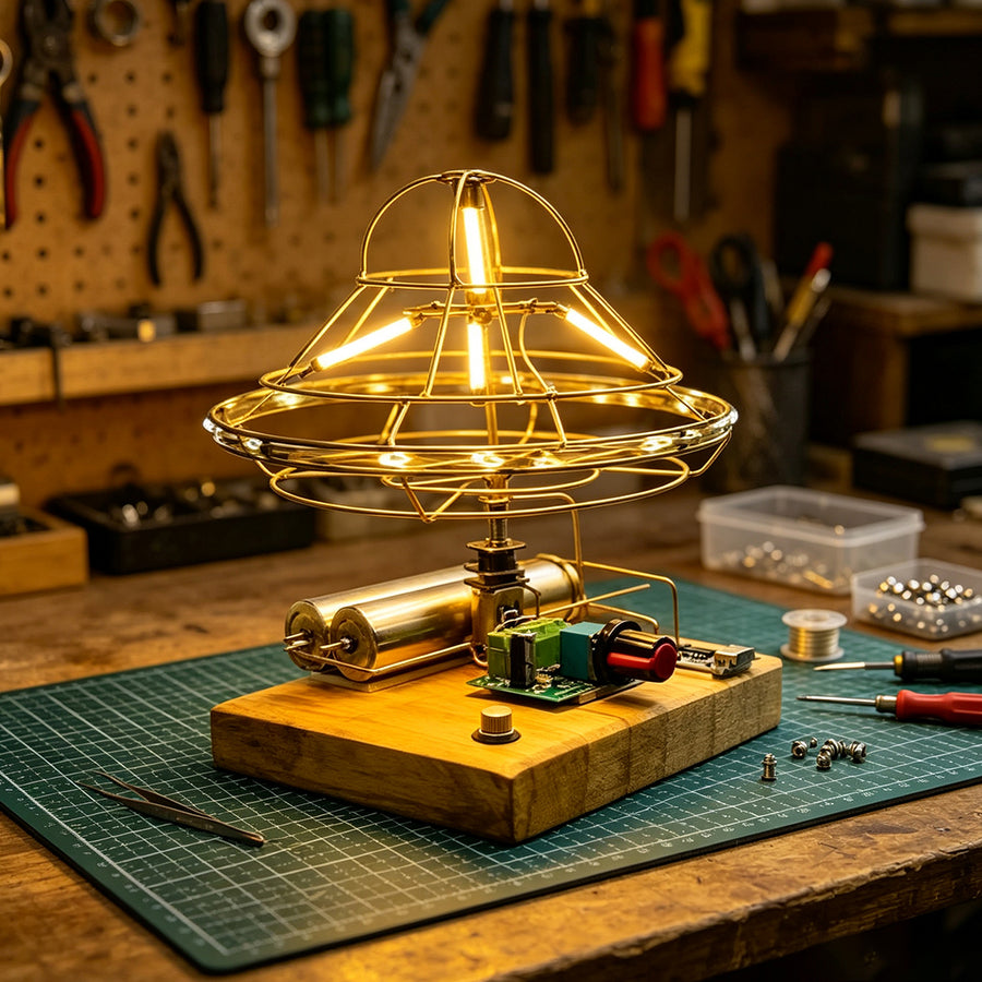 Stirlingkit DIY UFO Flying Saucer Desk Lamp Circuit Sculpture