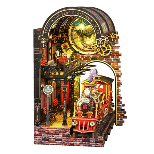Stirlingkit DIY Victorian Railway Station Book Nook Model Kit 3D Wooden Puzzle