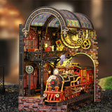 Stirlingkit DIY Victorian Railway Station Book Nook Model Kit 3D Wooden Puzzle, view 2