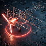 Stirlingkit DIY WWI Biplane Airplane from Copper Wire and Edison LED Circuit Sculpture, view 4