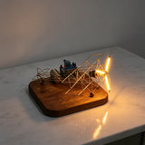 Stirlingkit DIY WWI Biplane Airplane from Copper Wire and Edison LED Circuit Sculpture, view 5