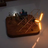 Stirlingkit DIY WWI Biplane Airplane from Copper Wire and Edison LED Circuit Sculpture, view 6