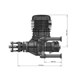 Stirlingkit Dle Engines DLE-61 60cc Electronically Ignited Rear Exhaust Gasoline RC Aircraft Engine with Muffler for Gas Model Planes, view 3