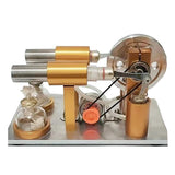 Stirlingkit Double Cylinder Stirling Engine Model Generator with Bulb Scientific Experiment Toys, view 2