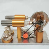 Stirlingkit Double Cylinder Stirling Engine Model Generator with Bulb Scientific Experiment Toys, view 5