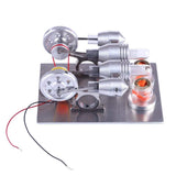 Stirlingkit Double Cylinder Stirling Engine Motor Model Educational Toy Electricity Generator Physics Science Experiment Kits, view 3