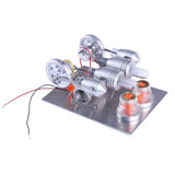 Stirlingkit Double Cylinder Stirling Engine Motor Model Educational Toy Electricity Generator Physics Science Experiment Kits, view 4